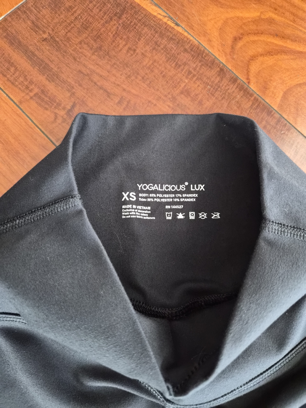 Yogalicious Lux Black Crossover High Waist Flare Leggings Pants XS - Picture 8 of 13